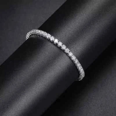 14k White Gold 6.60CT Round Cut GH/SI-I1 Diamond Tennis Bracelet Girlfriend Gift - Image 1 of 4