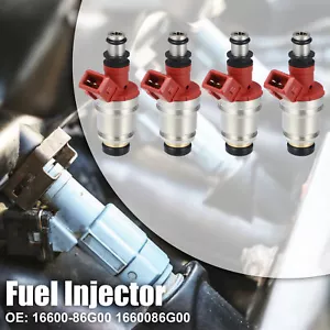 Set of 4 Fuel Injectors 16600-86G00 for Nissan Pickup D21 2.4L I4 1990-1995 - Picture 1 of 7