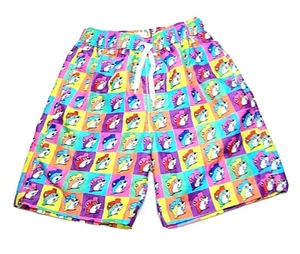 Buc-ees All Over Logo Print Youth Medium MultiColor Swim Trunks Shorts 3 Pocket - Picture 1 of 7