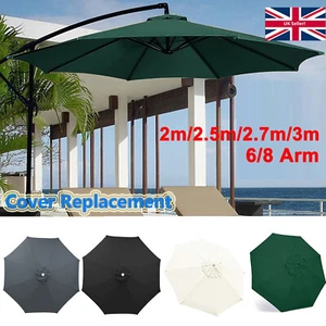 2M 2.7M 3M Garden Parasol Outdoor Umbrella Canopy Cover Sun Shade for 6 8 Arm - Picture 1 of 33