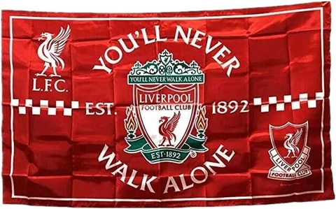 FCflags FC Liverpool Flag Soccer Banner 3x5 Authentic YOU'LL NEVER WALK ALONE Fl Cover
