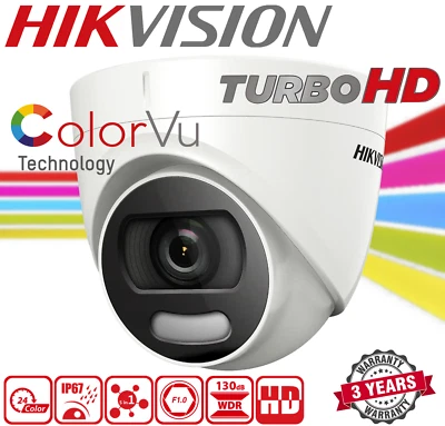HIKVISION DOME CCTV CAMERA 2MP 1080P 4IN1 TVI AHD FULL HD OUTDOOR 2.8MM LENS UK - Image 1 of 4