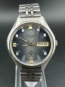 1974 Seiko LordMatic Mens Automatic Blue Dial Day Date Eng/Kanji 36mm 5606-7290 - Picture 1 of 12