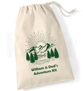 Personalisierte Abenteuer/Überleben/Zubehör Kordelzug Baumwolle Canvas Tasche  - Bild 1 von 2