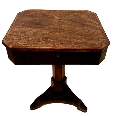 Rare Antique Sewing Table Apothecary Craft Organizer Pedestal Lift top Cover