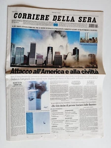 CORRIERE DELLA SERA 12 SETTEMBRE 2001 ATTACCO ALLE TORRI GEMELLE ATTENTATI 9/11 - Bild 1 von 1