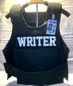 LAW ENFORCEMENT JOURNALIST VEST WITH BADGE FOR PROP OR COSPLAY - Picture 1 of 7