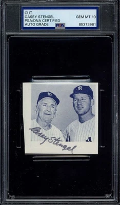 Casey Stengel Cut Signed Auto PSA/DNA Slab Yankees PSA 10 Gem Mint  ID:465732 - Image 1 of 2