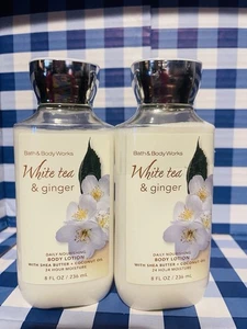 Bath & Body Works ~TÉ BLANCO Y JENGIBRE ~ Loción corporal tamaño completo lote de 2 - Imagen 1 de 2