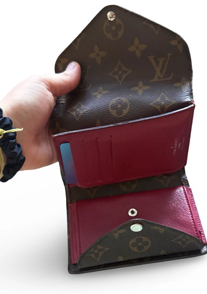 Бумажник компактный Louis Vuitton модель Marie Louise с монограммой холщовый фуксия розовый - Изображение 1 из 3