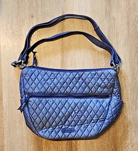 Vera Bradley Go Ahead Convertible Crossbody Bag Quilted Denim Moonlight Navy - Picture 1 of 7
