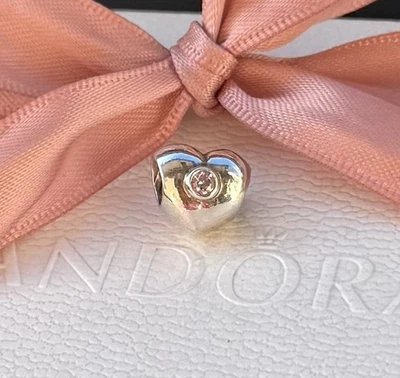 Original Pandora Charm „funkelndes Herz“ rosa, 925 silber #790134PCZ - Bild 1 von 2