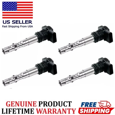 VW 4 bobinas de encendido para Volkswagen Audi 1999-2007 1,8 L 2,7 L, 06B905115R GENUINAS Foto 1 de 4