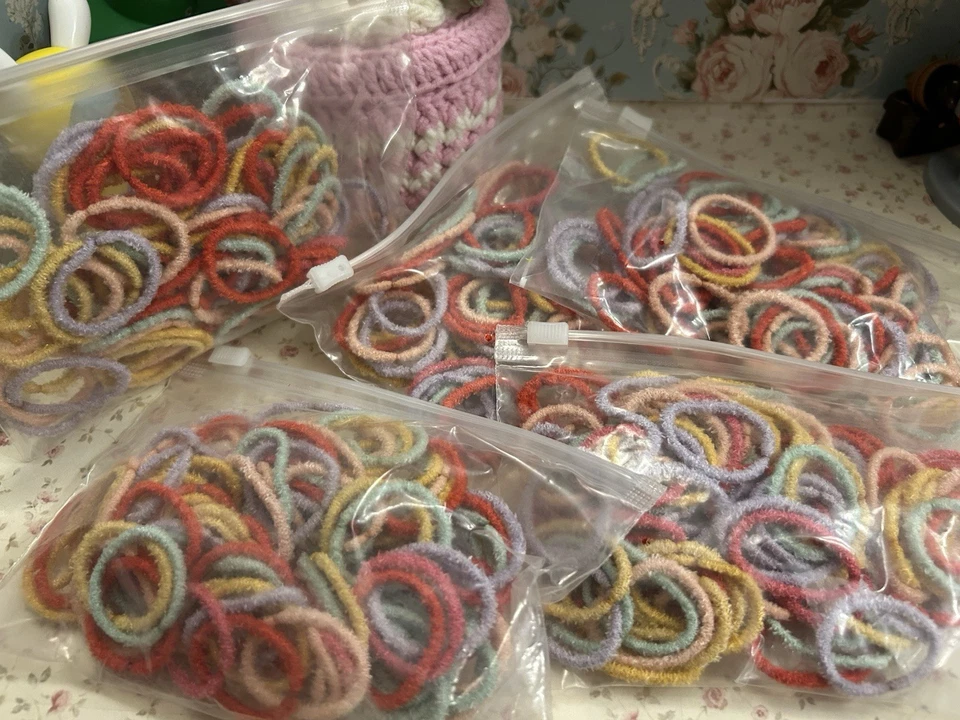 Over 250 PCS Hair Ties Hair Elastics with Storage  bags mararoon unicorn color Foto 1 de 1
