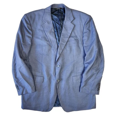 Stafford Blazer Jacket Mens 44R Blue Linen Blend Career Wear Business Church - Image 1 of 4