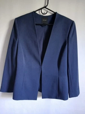 Blazer feminino Alex & Marie azul marinho forrado poli viscose sem colarinho tamanho 16 - Imagem 1 de 4