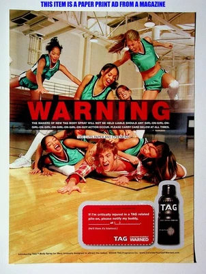 Cartel publicitario de revista Tag Midnight Body Spray 2005 impresión comercial Foto 1 de 2