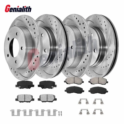 8pc Front Rear Drilled Brake Rotors Brake Pads for Mitsubishi Outlander Sport - Image 1 of 4