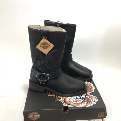 NUEVO Harley Hombres Talla 9.5 Hustin Negro Arnés Motocicleta Botas de Motociclista D96310-9.5 Foto 1 de 4