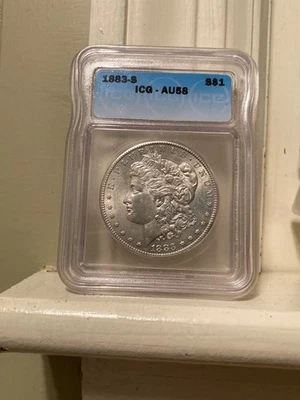 1883 S Morgan Dollar AU58 ICG - Image 1 of 4