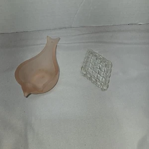 Vintage Westmorland Amber Satin Glass Dove Trinket Dish & Diamond Ring Holder - Picture 1 of 5