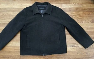 Banana Republic Virgin Wool Cashmere Blend Jacket Lining Full Zip Olive Green XL - Picture 1 of 10