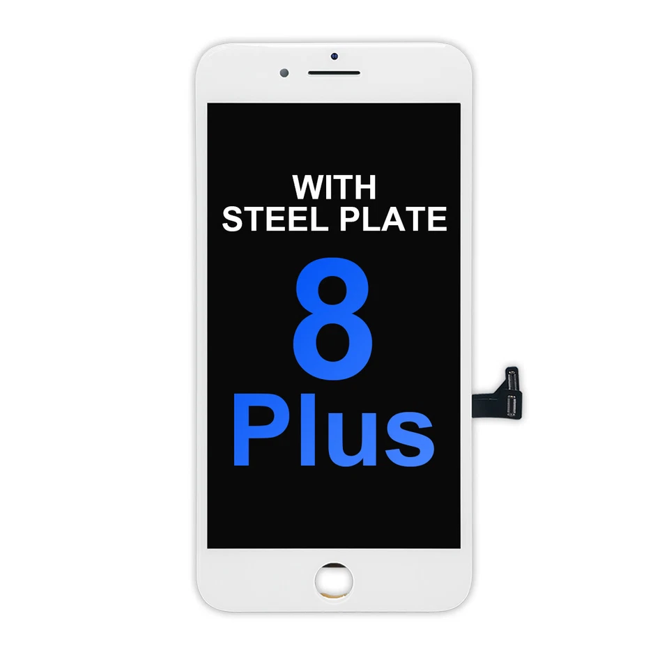 Aftermarket LCD Screen with Steel Plate for iPhone 8 Plus - White with Tool Kit - Image 1 of 1
