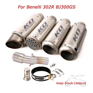 Slip on for Benelli 302R BJ300GS Exhaust System Muffler Tips 300mm Mid Link Pipe - Bild 1 von 9