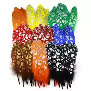 10/100pcs Beautiful Goose Feathers Skull Print High Quality Swan Handicraft - Picture 1 of 21
