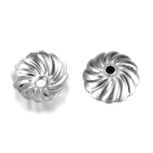100 piezas 304 Tapas de cuentas de flores de acero inoxidable Espiral Más Pétalos Hallazgos Artesanal 7 mm - Imagen 1 de 1