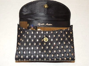 Elizabeth Arden Necessaire / Compact / Perfume / Lipstick w Black Brocade Holder - Picture 1 of 5