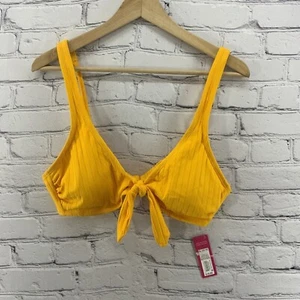 Xhiliration Bikini Top Womens Sz XL (12-14) Bright Yellow NWT Swimwear - Picture 1 of 6