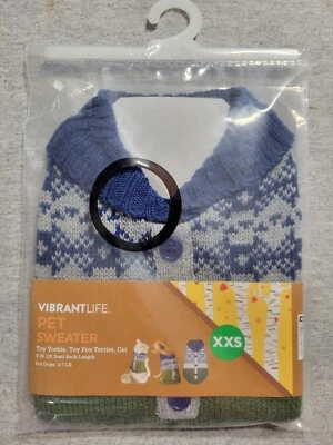 Vibrant Life Cat Dog Pet Sweater Extra Extra Small 3-7 lb. Pets Toy Yorkie XXS - Image 1 of 4