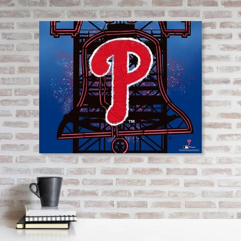 Phillies Unsigned Stretched 20x24 Canvas Giclee Print -Designed/Maz Adams Cover