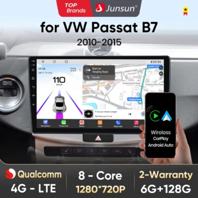 128GB 8Core Android 13 Autoradio für Passat B7 2010-2015 Apple CarPlay GPS NAVI - Bild 1 von 4