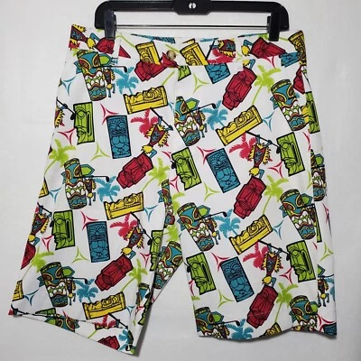 Flow Golf Shorts By Flow Society Mens 34 Multicolor Masks Print Golf - Image 1 of 4