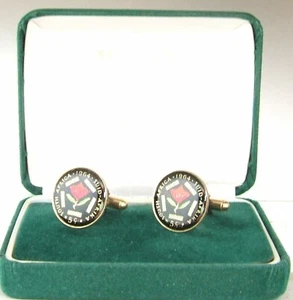 South Africa Cufflinks made from mint coins in Black & Gold & colour - Picture 1 of 1