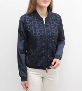 Women's MONCLER Dedonette Floral Navy Bomber Jacket RARE Size 1 ~S - Picture 1 of 11
