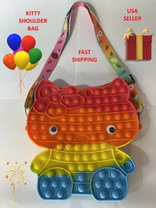 Kitty Crossbody Shoulder Bag Push Popit Bubble Fidget Sensory Toy for Girls USA - Picture 1 of 12