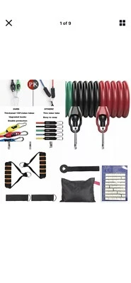 Conjunto de bandas de resistência exercício empilhável até 125 libras com grande 11  - Imagem 1 de 4