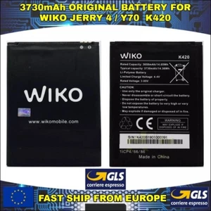 BATTERIA BATTERY WIKO JERRY 4 / Y70 K420 AKKU 3730mAh GARANZIA ITALIA - Foto 1 di 1