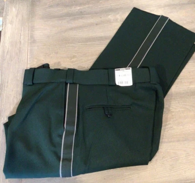 Flying Cross Men's Polyester SpruceGreen w/Gray & Green Stripe Uniform Pants 38 - Image 1 of 4