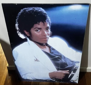 Michael Jackson Thriller Poster Vintage Rare Board Framed Water Damaged - Picture 1 of 14