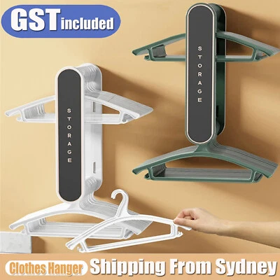 Wall Mount Clothes Hanger Foldable Organizer Retractable Drying Rack Holder Hook - image 1 of 4