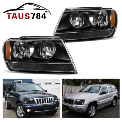 Headlights For 1999-2004 JEEP GRAND CHEROKEE Sport Utility 4-Door Pair Headlamps - Image 1 of 4