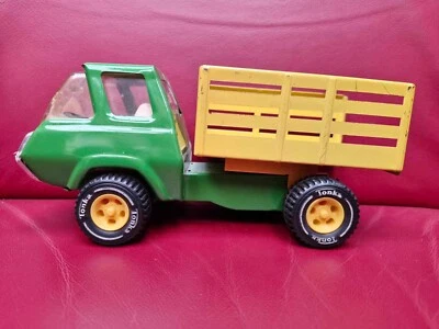 Vintage Tonka Stake Truck tin plate/plastic approx 22cm used nice unboxed con... - Image 1 of 4