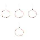  Set of 4 Pink Wooden Beads Gravel Mobile Phone Hanging Chain Miss