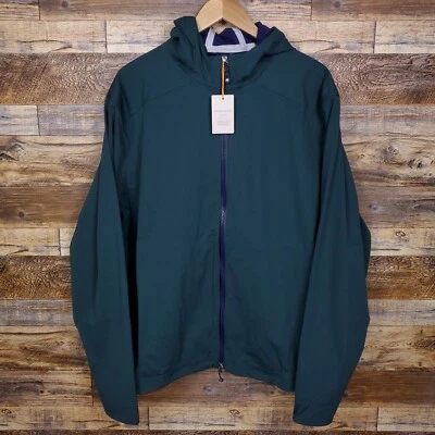 NUEVO CON ETIQUETAS Peter Millar Hombres Hyperlight Sudadera con Capucha Cremallera Completa Chaqueta VerdeXL $268 Foto 1 de 4