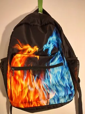 Красный синий огонь льда дракон школы ноутбука рюкзак Skater рок фантазии миф - Изображение 1 из 4