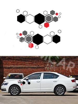 Car Honeycomb Sticker Decals DIY Decoration For Side Body Bumper Hood Windshield - Image 1 of 4